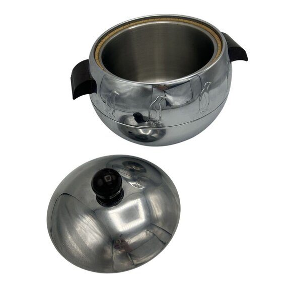 West Bend Penguin Hot Cold Server Roll Warmer Chrome Ice Bucket Bakelite Vtg MCM - Picture 3 of 10